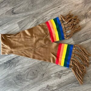 Multicolor Striped Fringe Scarf
